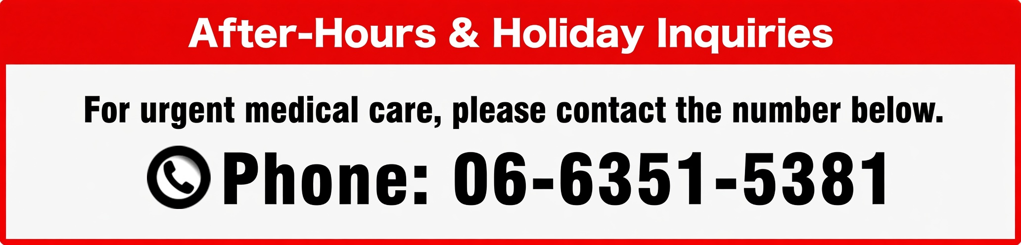 Emergency Telephone Number 06-6351-5381