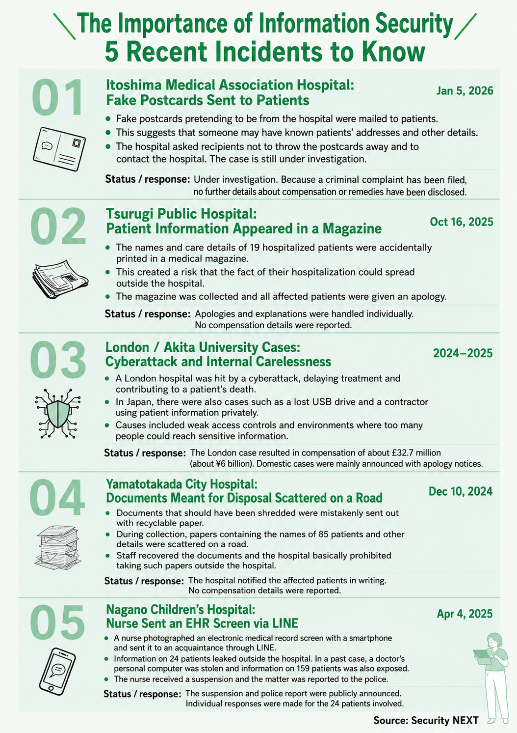 Hospital Notices - Information security risks and 10 recent incidents